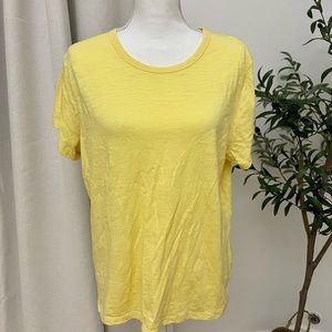 Time and Tru Womens Yellow Short Sleeve T-shirt